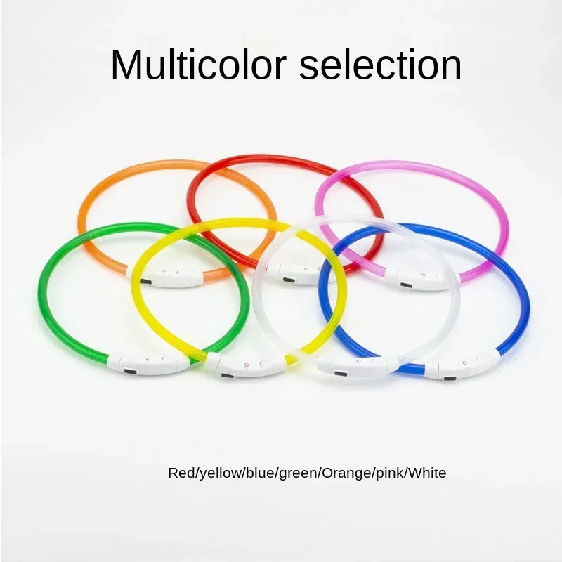 💡 LED Light-Up Dog Collar 🐕 USB Rechargeable & Cut-to-Fit | Night Safety