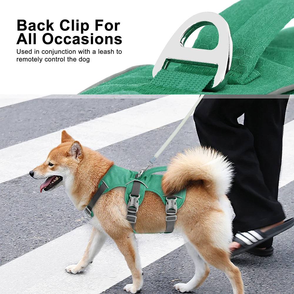 🎯 Reflective Dog Harness 🐕 Vest with Handle for Medium & Large Dogs
