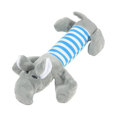 Plush Dino Chew Toy – Soft Squeaky Dog Play Companion – Brown