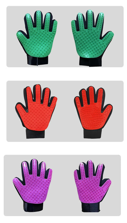 🧤 Pet Grooming Glove 🐶 Cat & Dog Hair Remover with Massage & Deshedding Function 🐱