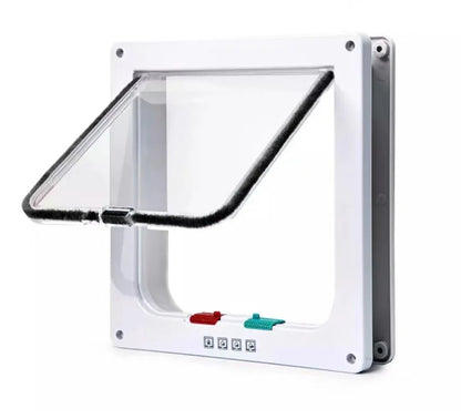 🚪 Cat Flap Door 🐱 4-Way Lockable Pet Door for Walls & Windows
