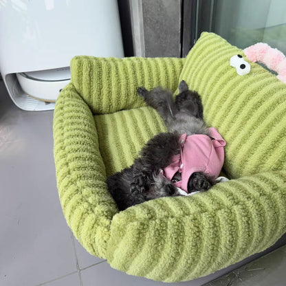 🛋️ Soft Sofa-Style Pet Bed 🐶 Warm & Stylish Winter Nest for Small Dogs & Cats