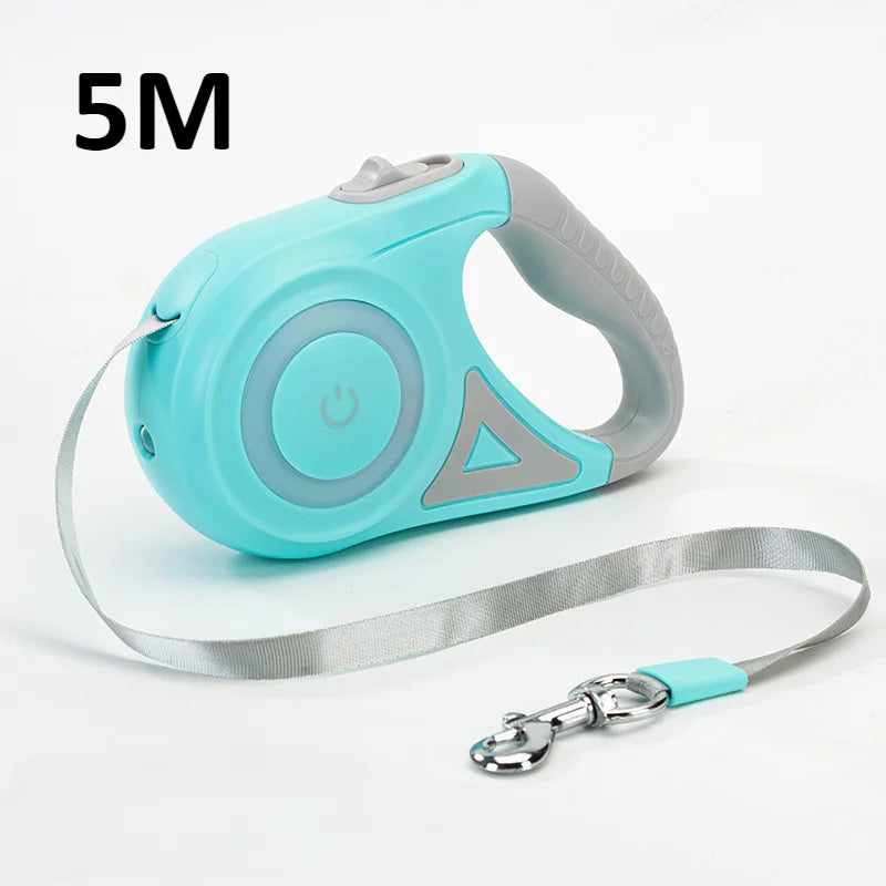 LED Dog Leash 🌈 Retractable & Rechargeable Light-Up Lead (3M/5M)