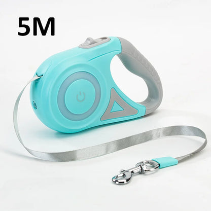 LED Dog Leash 🌈 Retractable & Rechargeable Light-Up Lead (3M/5M)