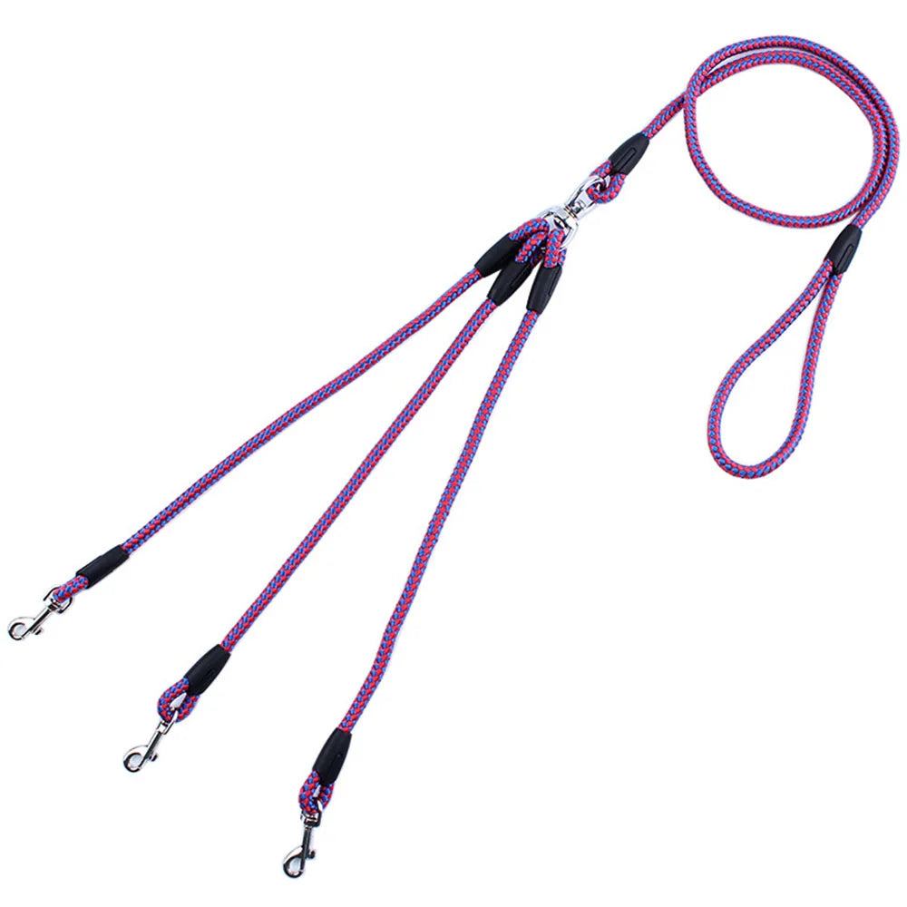 🐾 3-Way Dog Coupler Leash – No Tangle Splitter Triple Lead for Walking 3 Dogs or Cats 🐕