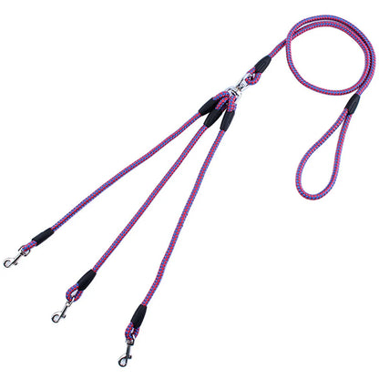 🐾 3-Way Dog Coupler Leash – No Tangle Splitter Triple Lead for Walking 3 Dogs or Cats 🐕