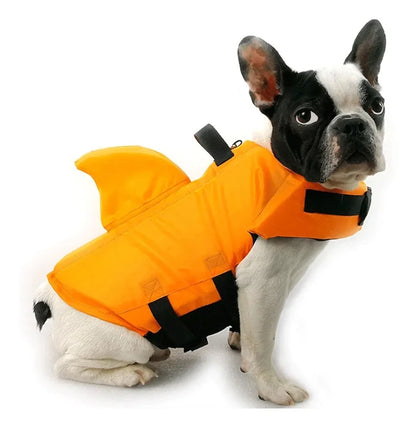 Shark Fin Dog Life Jacket 🦈 Buoyant Safety Vest for Swimming & Boating