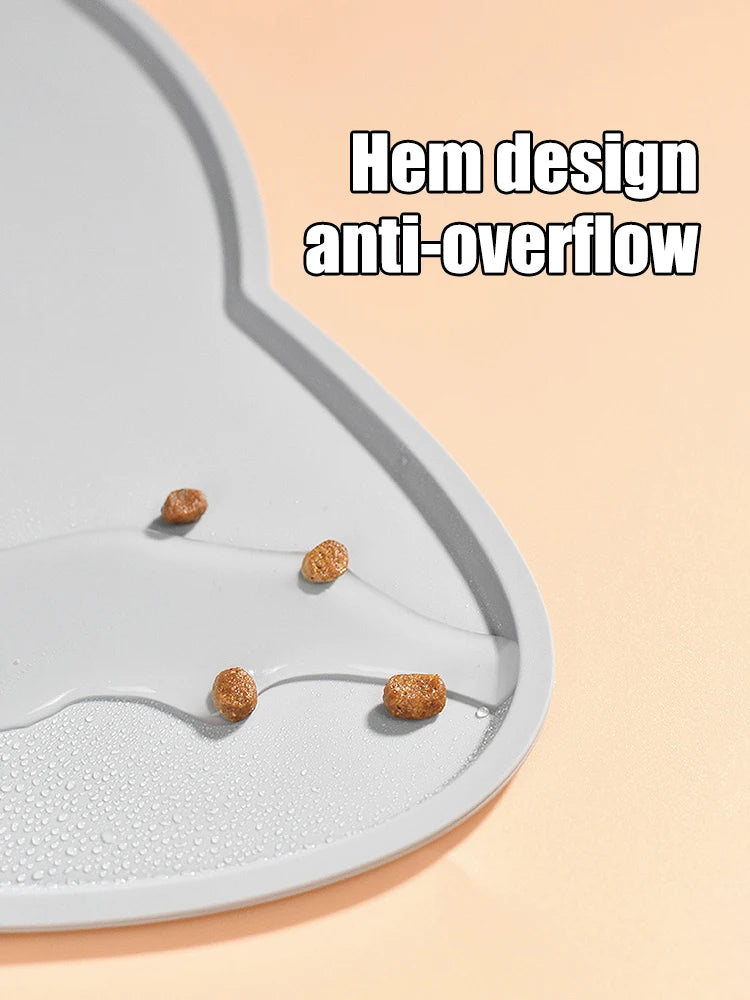 🧼 Waterproof Pet Feeding Mat 🐾 Non-Slip Silicone Placemat for Dogs & Cats