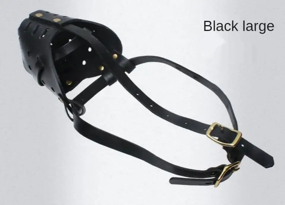 🦴 Leather Dog Muzzle 👨‍✈️Anti-Bite Training Cage for German Shepherd & Large Dogs
