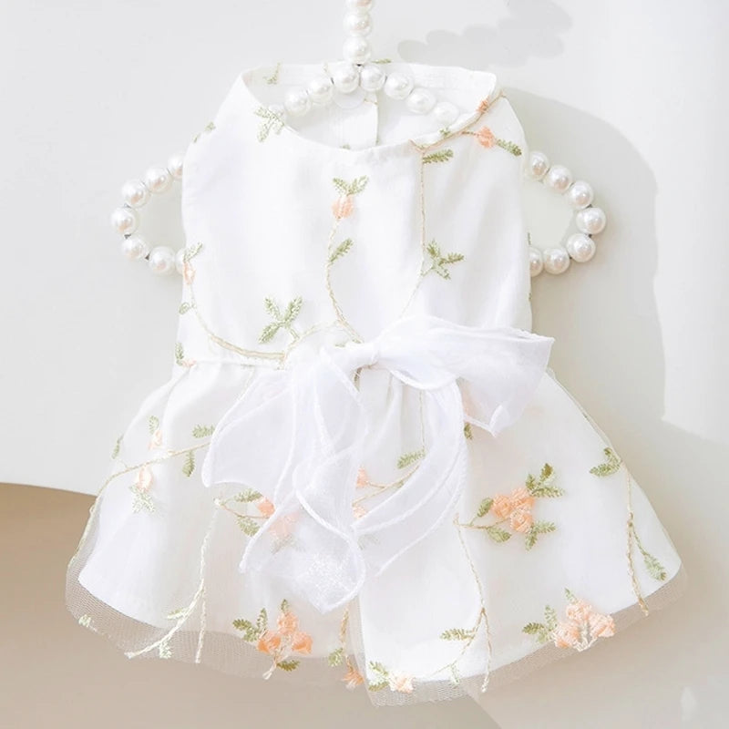 🌞 Sunflower Summer Dog Dress 🌻 Cute Mesh Princess Skirt for Small Dogs & Cats