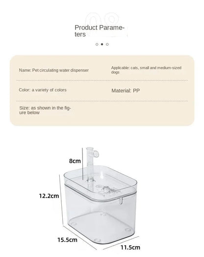 💦Automatic Pet Water Fountain 💧 – Fresh Circulating Dispenser for Cats & Dogs