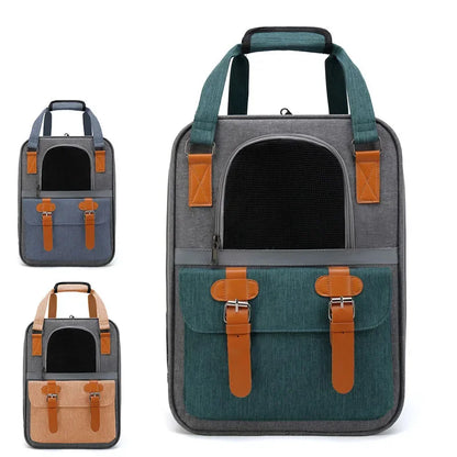 👜 Foldable Pet Carrier Backpack 🎒 – Travel Bag for Cats & Small Dogs (Up to 10kg)