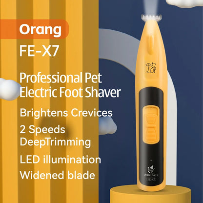 🔦 Pet Paw Trimmer 🐾 LED Grooming Clipper with 2 Speeds & Wide Blade