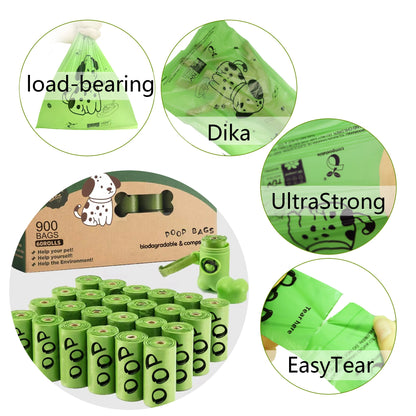 🌱 Compostable Dog Poop Bags – Eco-Friendly Leakproof Pet Waste Bags 🐶