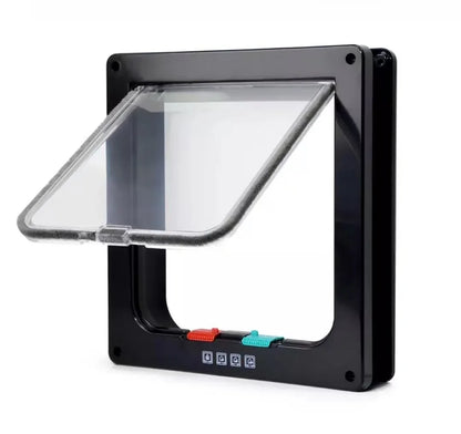 🚪 Cat Flap Door 🐱 4-Way Lockable Pet Door for Walls & Windows