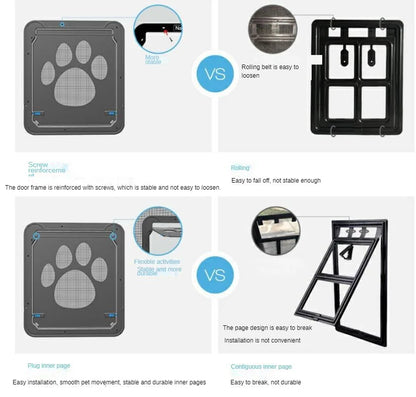 🐾 Small Pet Screen Door with Paw Design ✨ Easy Install & Bite-Resistant
