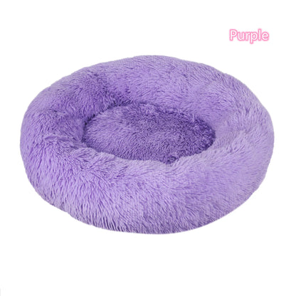🛏️ Plush Donut Pet Bed 🐶🐱 Ultra-Soft & Washable Calming Bed for Cats and Dogs