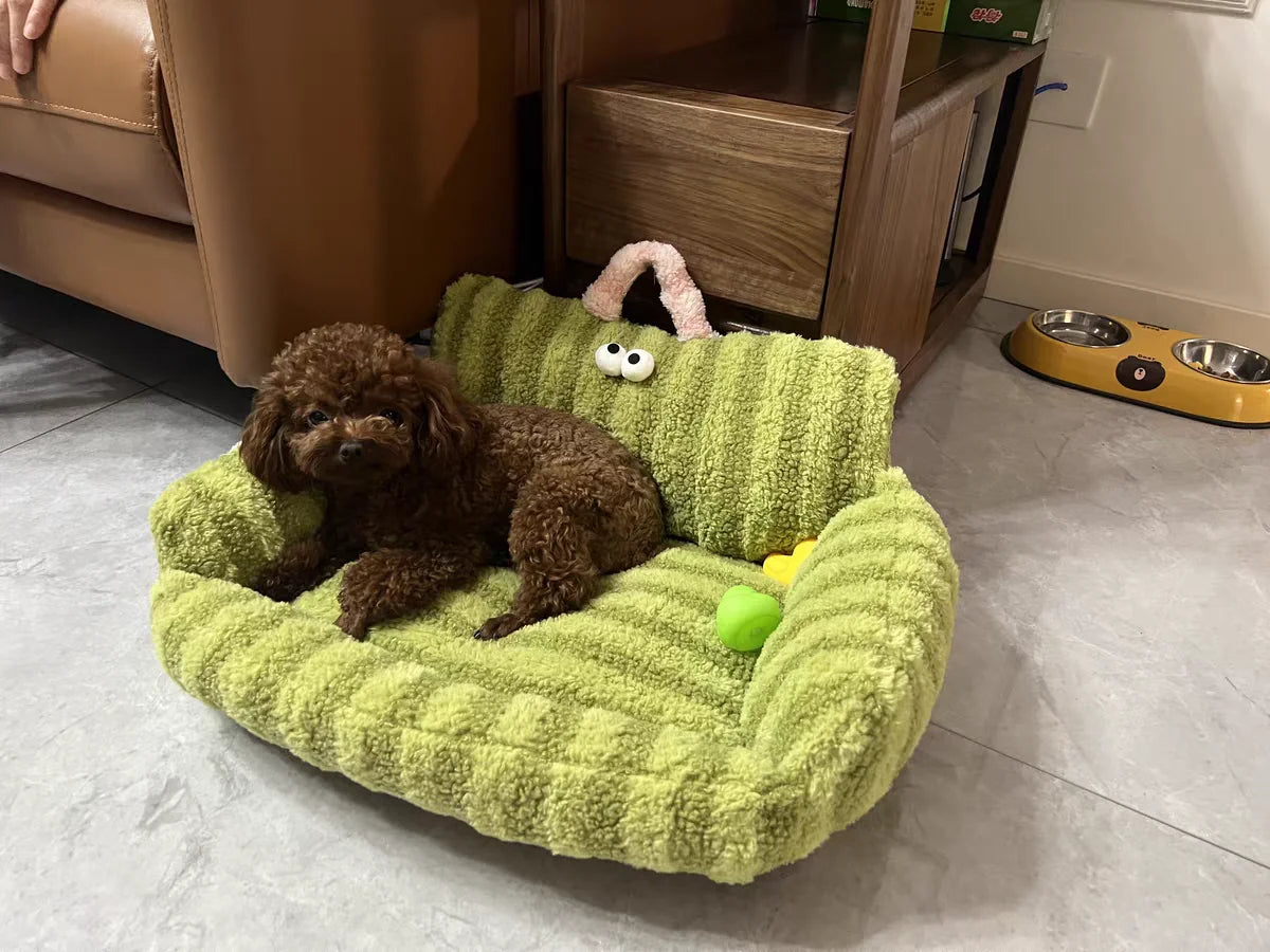 🛋️ Soft Sofa-Style Pet Bed 🐶 Warm & Stylish Winter Nest for Small Dogs & Cats