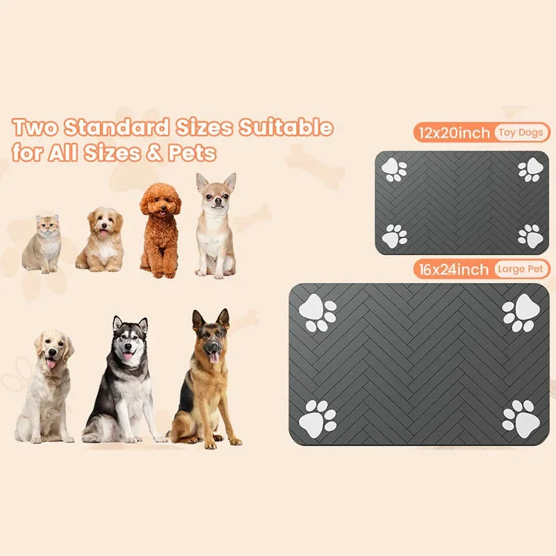 🍽️ Waterproof Pet Food Mat ✨ Non-Slip Placemat for Dogs & Cats