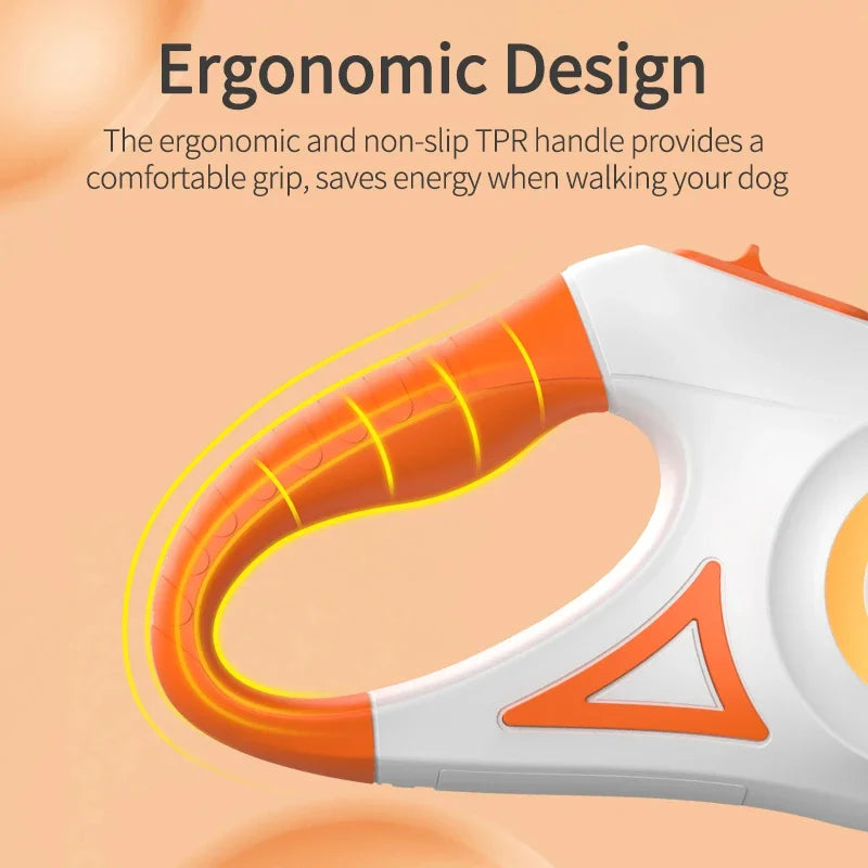 LED Dog Leash 🌈 Retractable & Rechargeable Light-Up Lead (3M/5M)