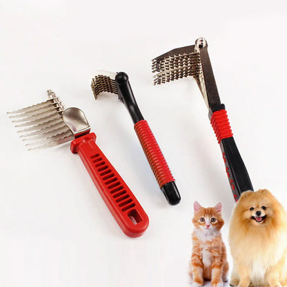 Stainless steel pet dematting comb rake brush for dogs and cats grooming
