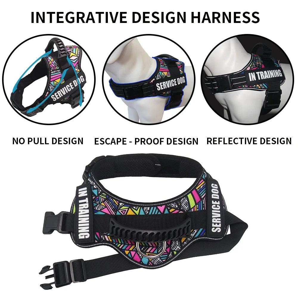 Service Dog Harness Vest – Reflective & No-Pull Design