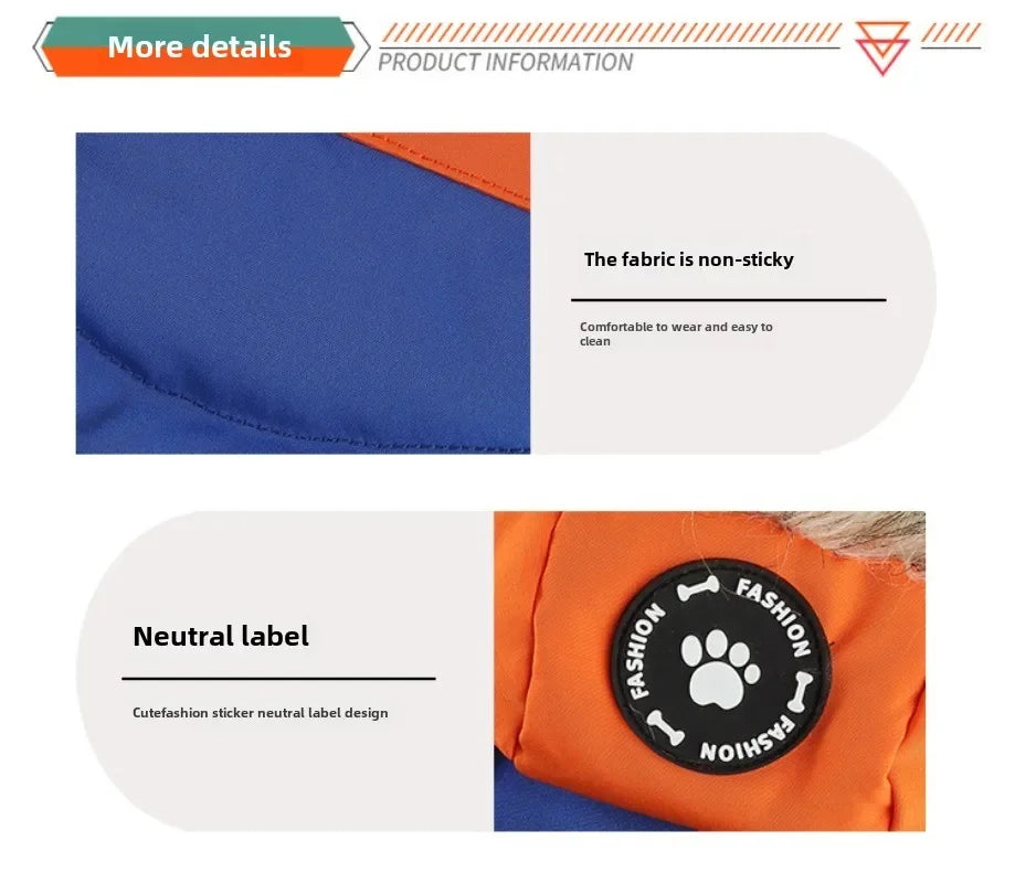 🧥 Winter Dog Jacket 🌟 Reflective Harness Coat with Zipper for Small Pets