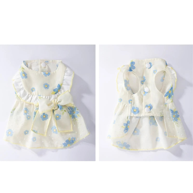🌞 Sunflower Summer Dog Dress 🌻 Cute Mesh Princess Skirt for Small Dogs & Cats