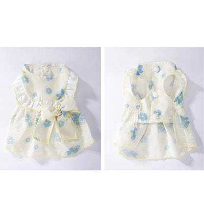 🌞 Sunflower Summer Dog Dress 🌻 Cute Mesh Princess Skirt for Small Dogs & Cats