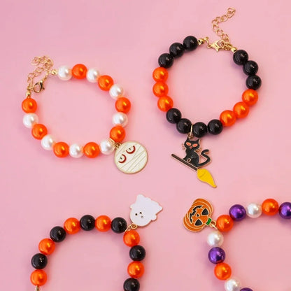 Halloween Pet Pearl Necklace 🎃✨ Fancy Beaded Jewelry for Cats & Small Dogs