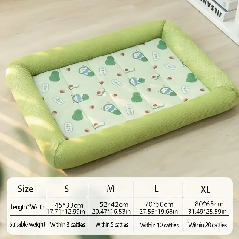 🛏️❄️ Cooling Dog Bed 🌞 Summer Mat for Small & Medium Pets 🐾💚