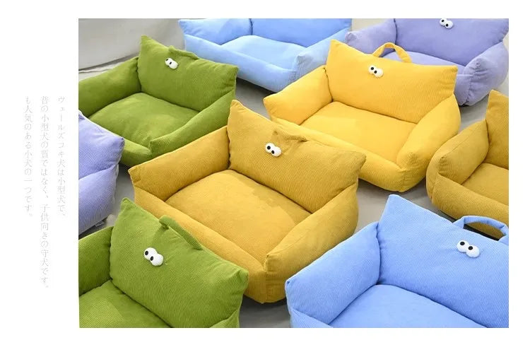 🛋️ Soft Sofa-Style Pet Bed 🐶 Warm & Stylish Winter Nest for Small Dogs & Cats