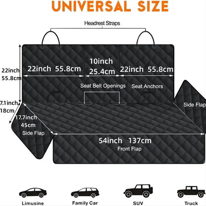🚗 Dog Car Seat Cover 🐶 Waterproof & Hammock Travel Mat for Small to Large Dogs