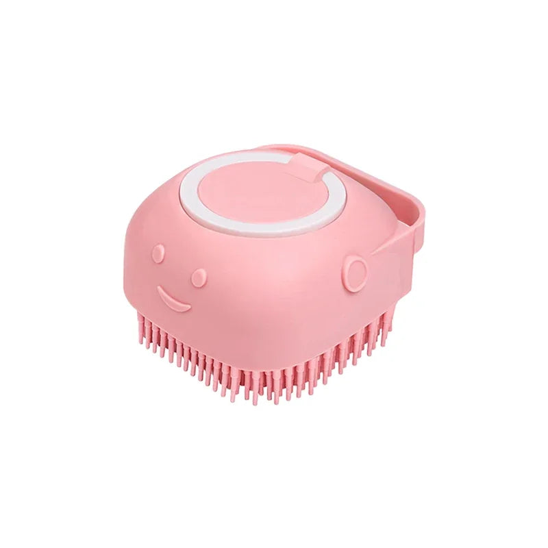 🛁 Silicone Dog Bath Brush – Pet Shampoo Scrubber & Grooming Comb 🐾