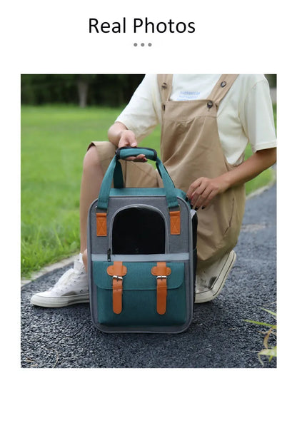 👜 Foldable Pet Carrier Backpack 🎒 – Travel Bag for Cats & Small Dogs (Up to 10kg)