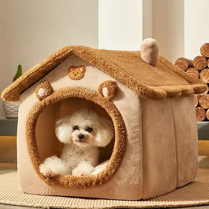 🏠 Cozy Foldable Pet House – Warm Winter Nest for Small Dogs & Cats