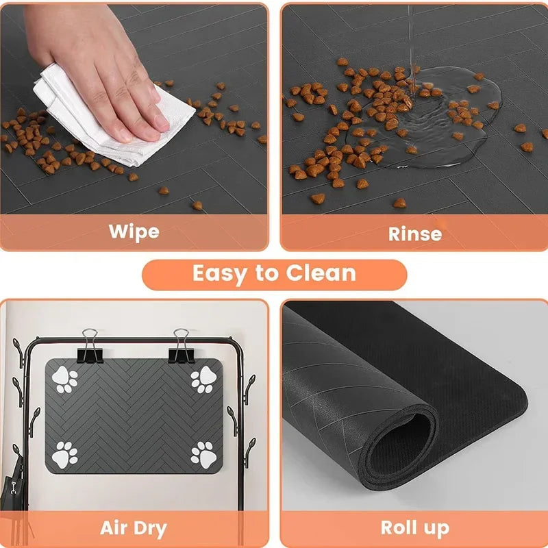 🍽️ Waterproof Pet Food Mat ✨ Non-Slip Placemat for Dogs & Cats