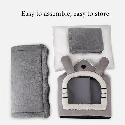 🏠 Cozy Foldable Pet House – Warm Winter Nest for Small Dogs & Cats