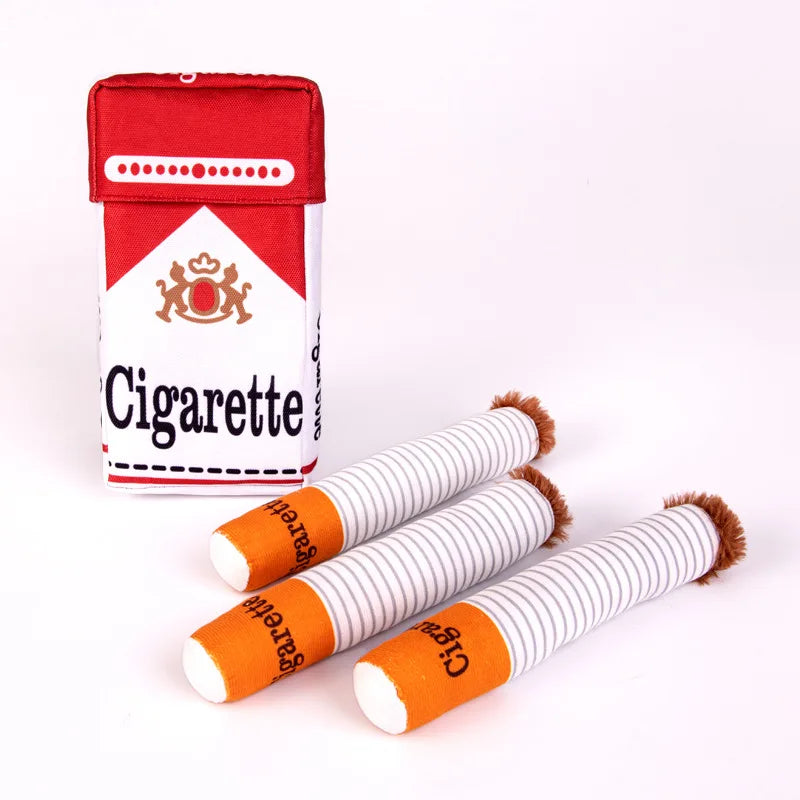 Funny Cigarette Plush Dog Toy  ✨ Soft Chew Toy for Dogs and Puppies, Imitation Design for Teething & Play