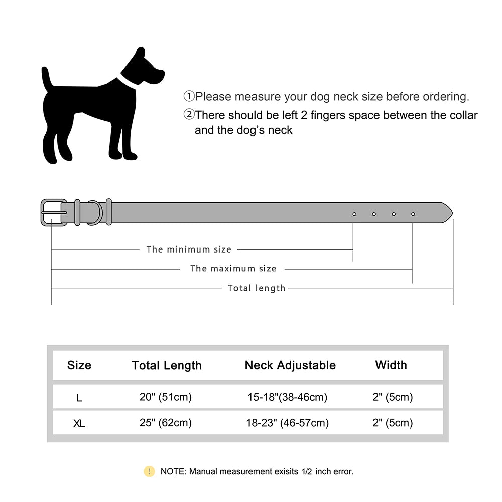💎 Leather Dog Collar 🐶 Wide Rivet Design for Medium & Large Dogs