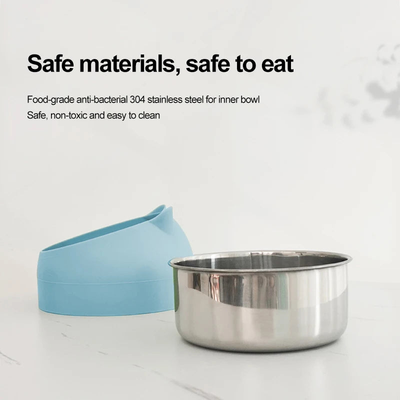 🐾 Stainless Steel Tilted Pet Bowl 🐾