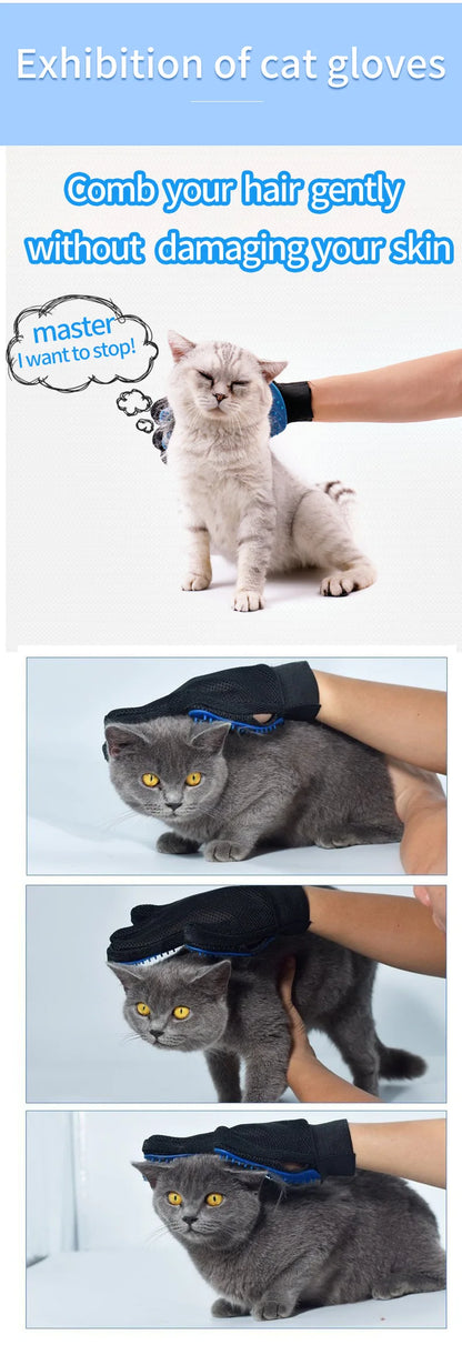 🧤 Pet Grooming Glove 🐶 Cat & Dog Hair Remover with Massage & Deshedding Function 🐱