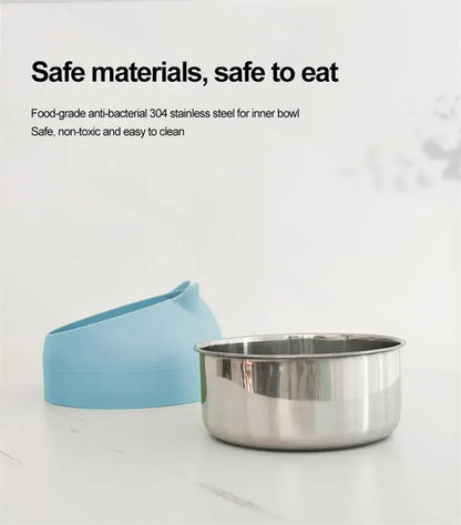🐾 Stainless Steel Tilted Pet Bowl 🐾