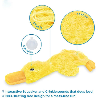Plush Duck Dog Toy  🧸 Squeaky No-Stuffing Chew Toy for Puppies and Small Dogs