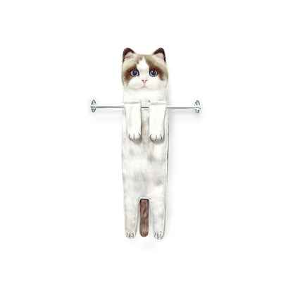 Cute Cat Hand Towel 🐾 Soft & Absorbent for Kitchen or Bath 🛁