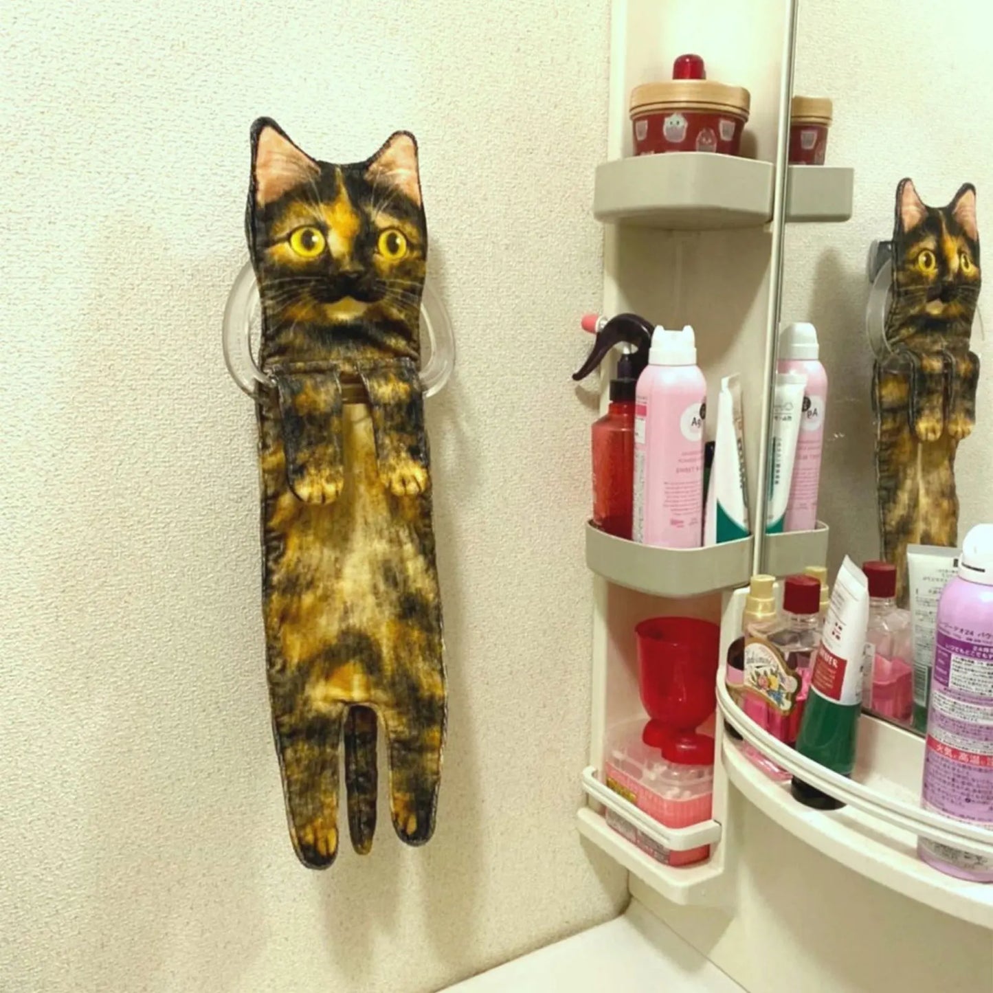 Cute Cat Hand Towel 🐾 Soft & Absorbent for Kitchen or Bath 🛁