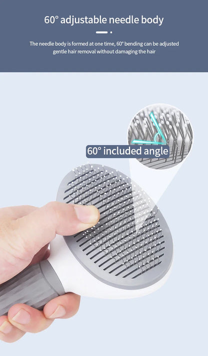 Pet Grooming Brush ✨ Self-Cleaning Comb for Dogs & Cats