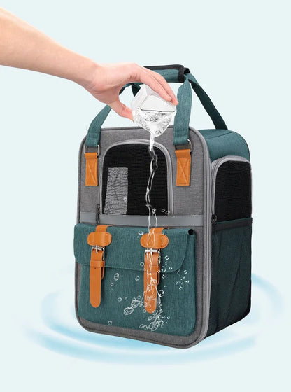 👜 Foldable Pet Carrier Backpack 🎒 – Travel Bag for Cats & Small Dogs (Up to 10kg)