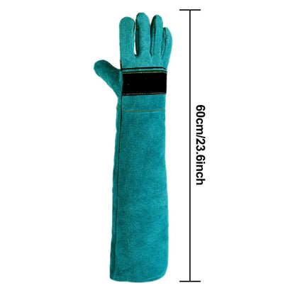 🧤 Anti-Bite Pet Handling Gloves – Thickened Cowhide Protective Gloves for Dogs, Cats & Reptiles 🐍