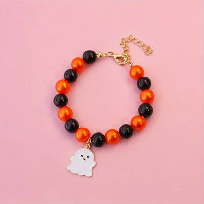 Halloween Pet Pearl Necklace 🎃✨ Fancy Beaded Jewelry for Cats & Small Dogs